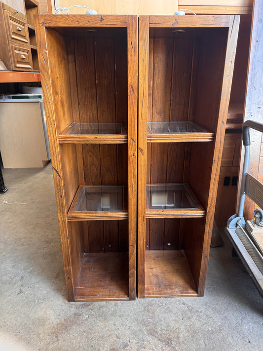 16in Solid Wood Display Bookshelf, Natural Finish