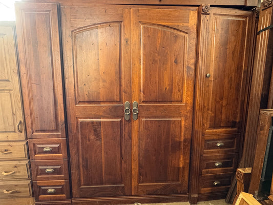 104in Solid Wood Entertainment Center, Natural Finish
