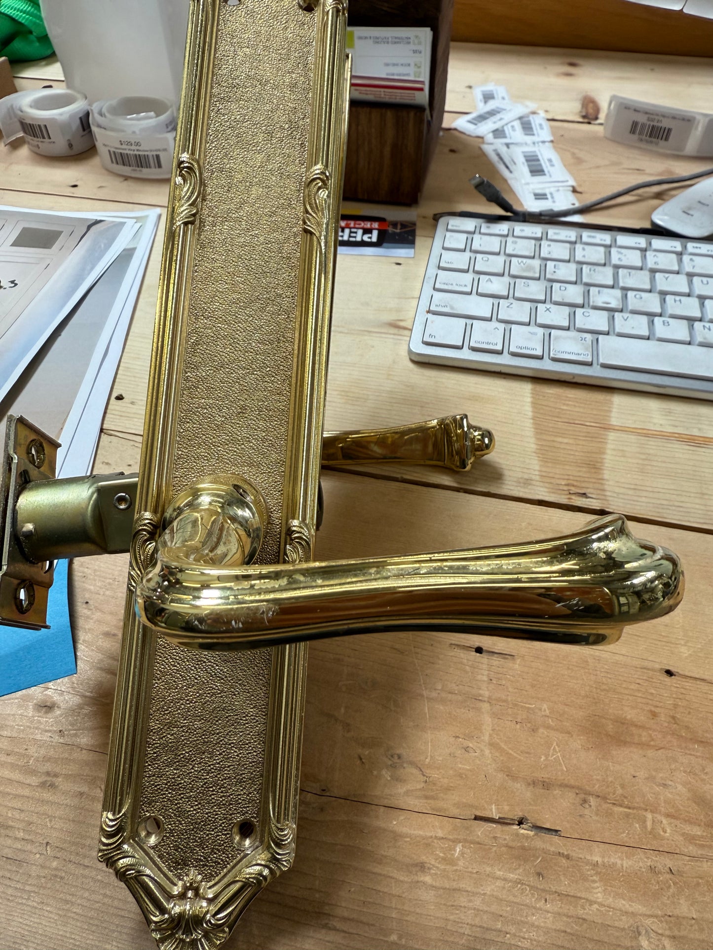 Baldwin Estate Passage Lever Set, Polished Brass [#E519.01]