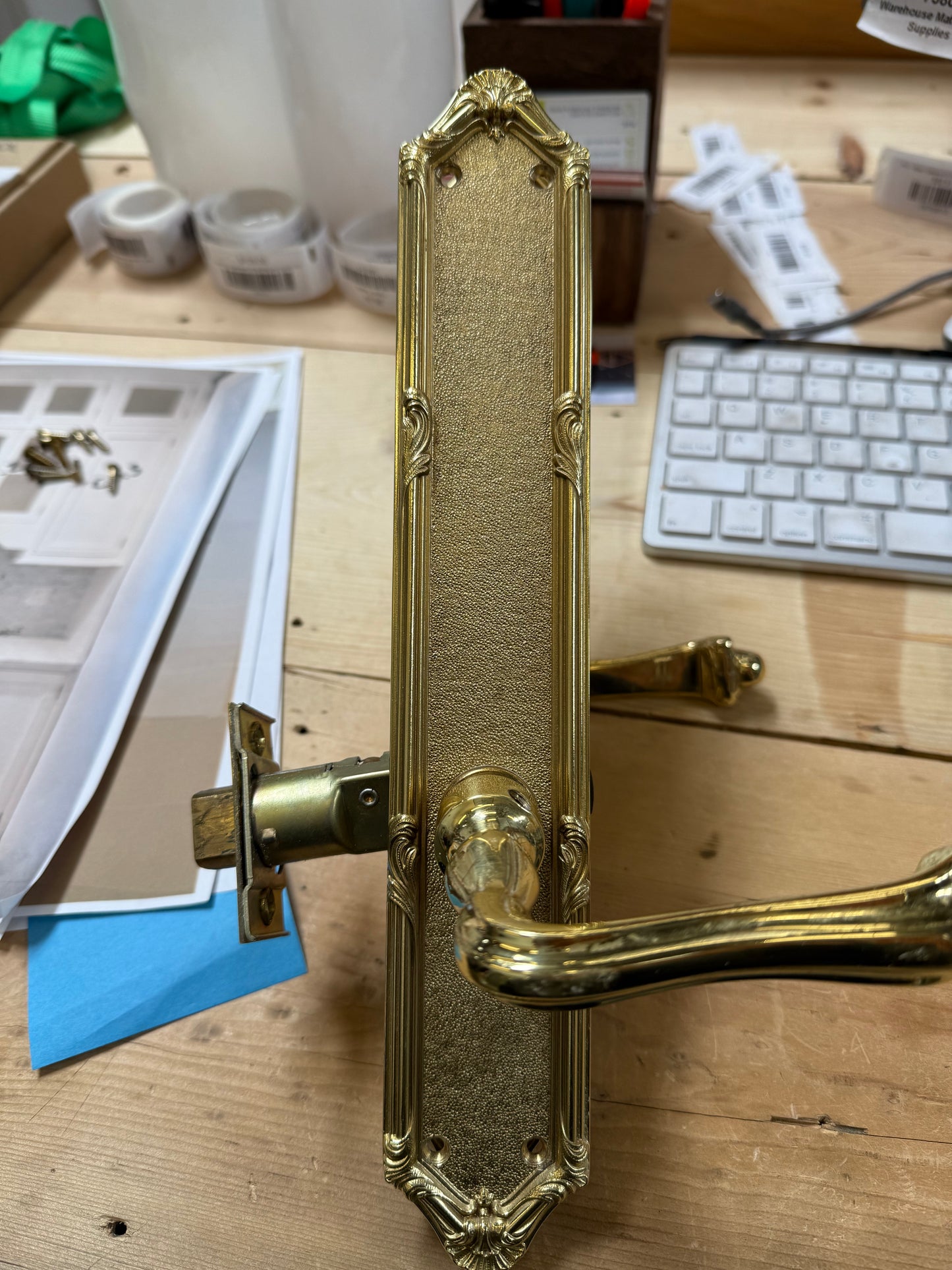 Baldwin Estate Passage Lever Set, Polished Brass [#E519.01]