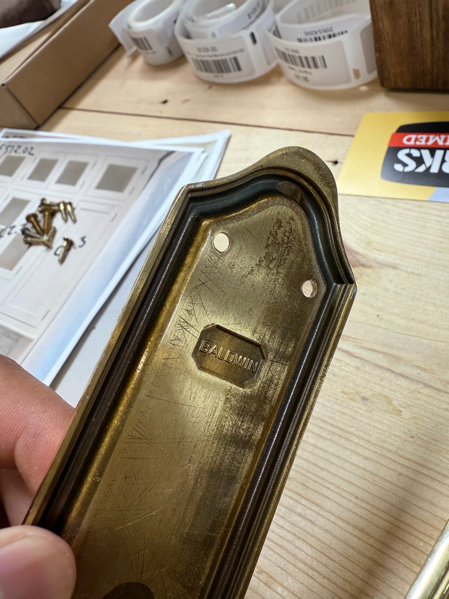 Baldwin Estate Passage Lever Set, Polished Brass [#E519.01]