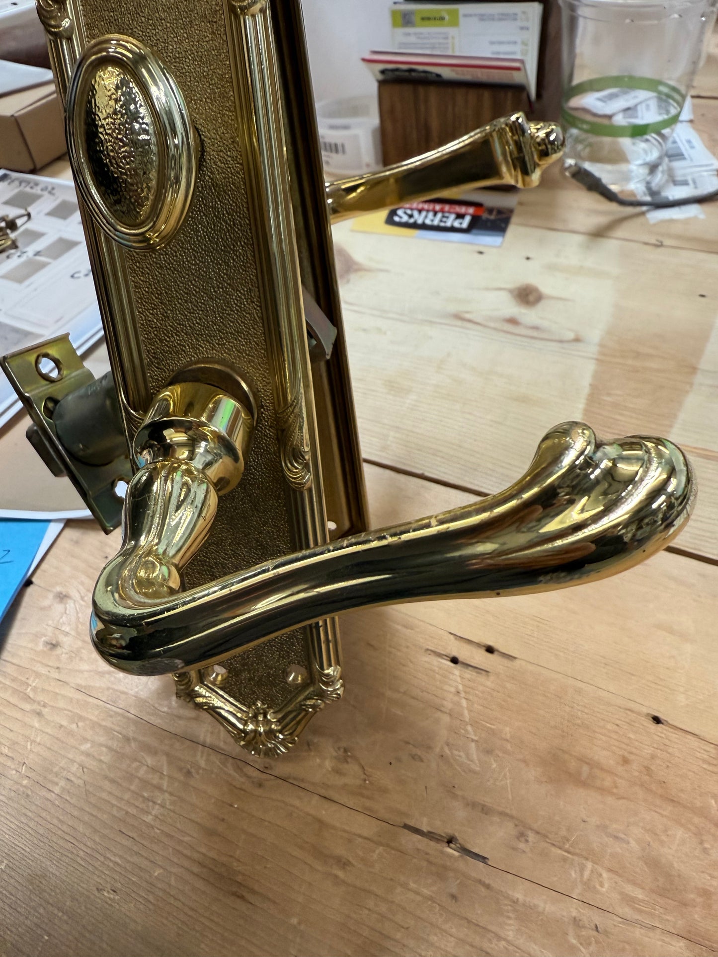 Baldwin Estate Privacy Lever Set, Polished Brass [#E519.02]