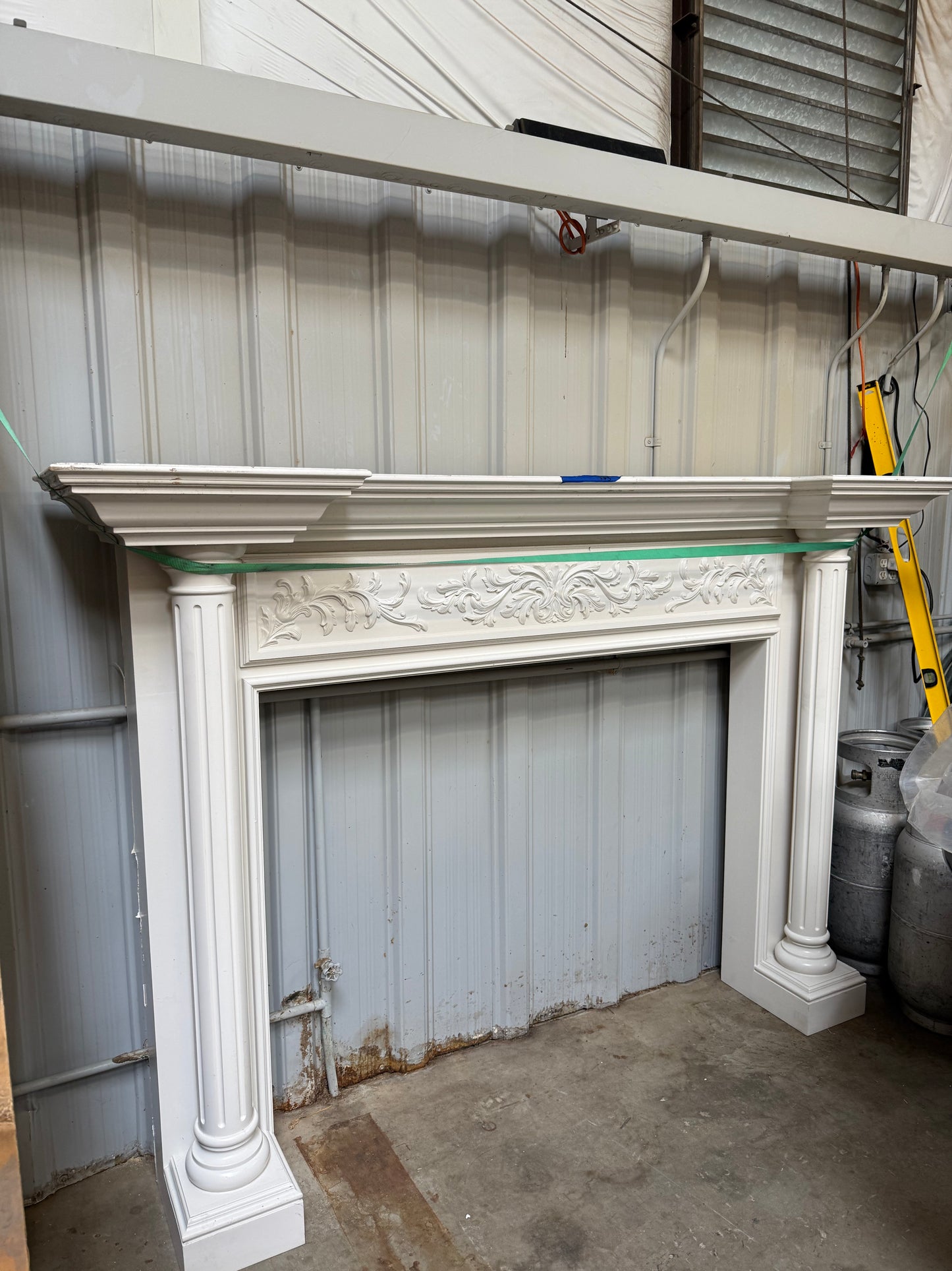 Ornate White Fireplace Mantel Surround [#E519.03]