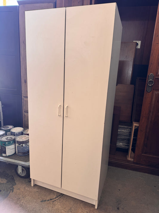 Tall Storage Cabinet, Off-White Painted Finish