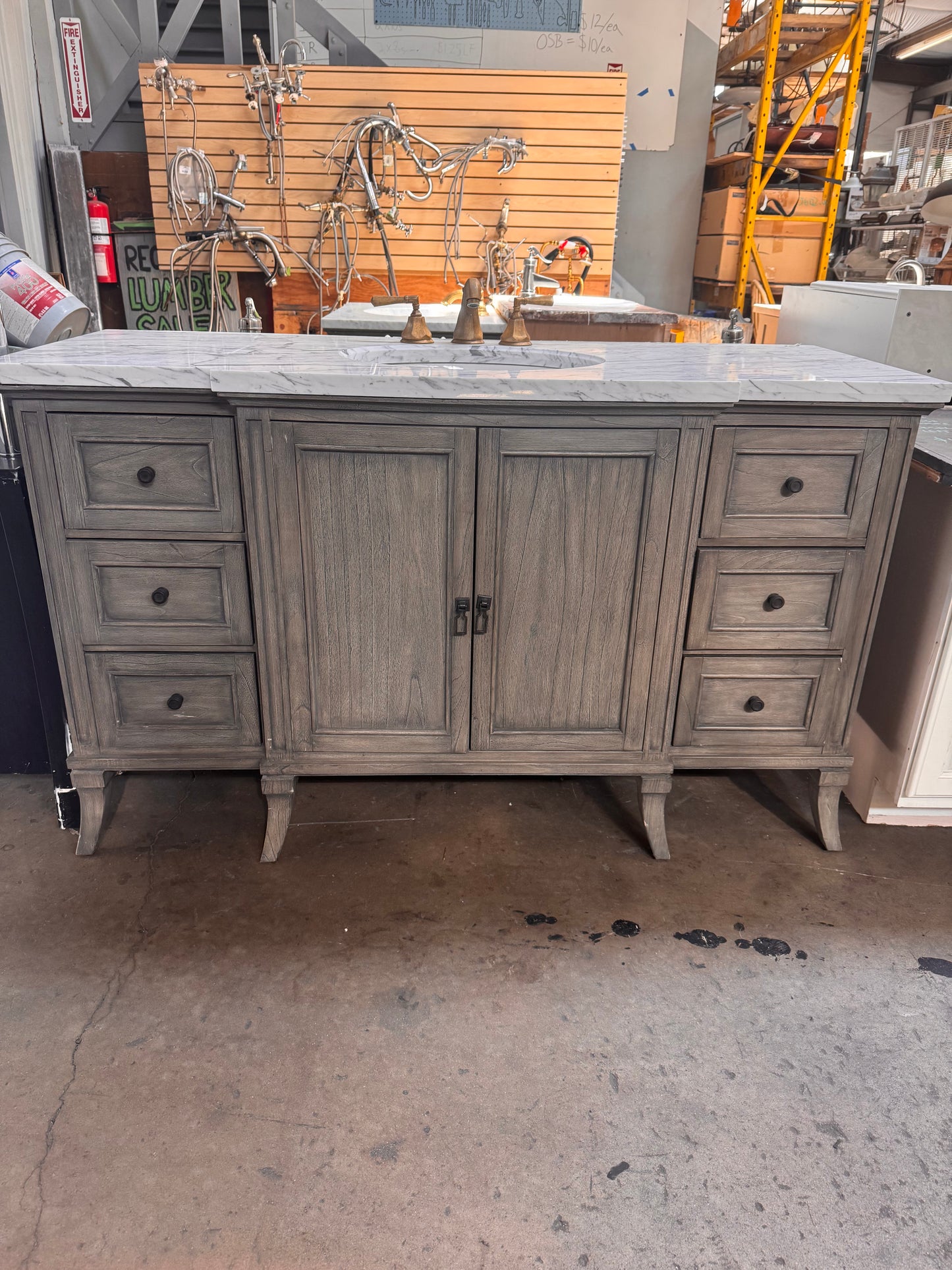 Double Vanity, Gray Stained Finish