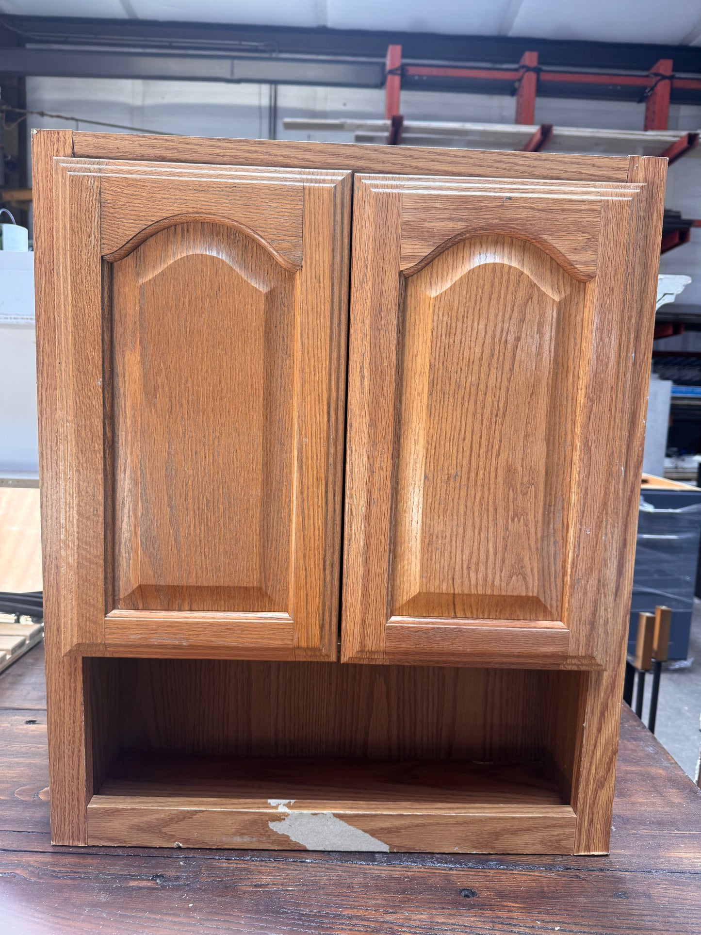 Bathroom Wall Cabinet, Medium Oak Finish