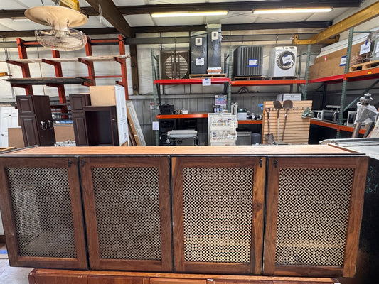 84in Solid Wood Media Cabinet, Dark Stain Finish