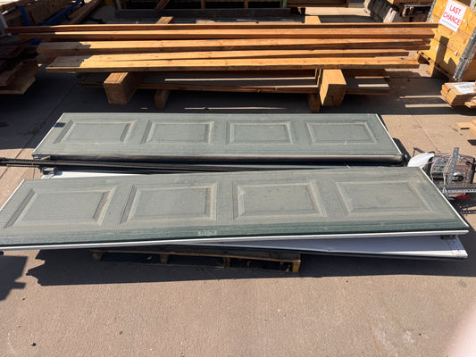 Reclaimed 8x7 Garage Door with LiftMaster Opener, Green