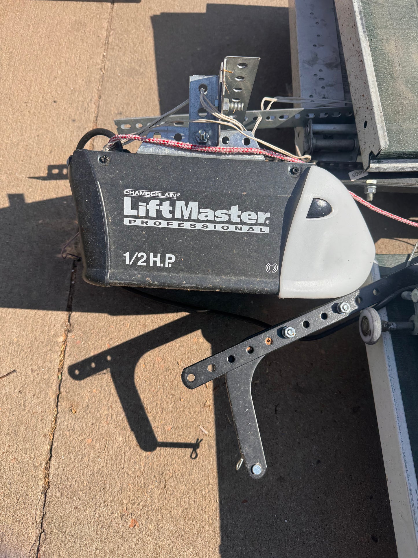 Reclaimed 8x7 Garage Door with LiftMaster Opener, Green