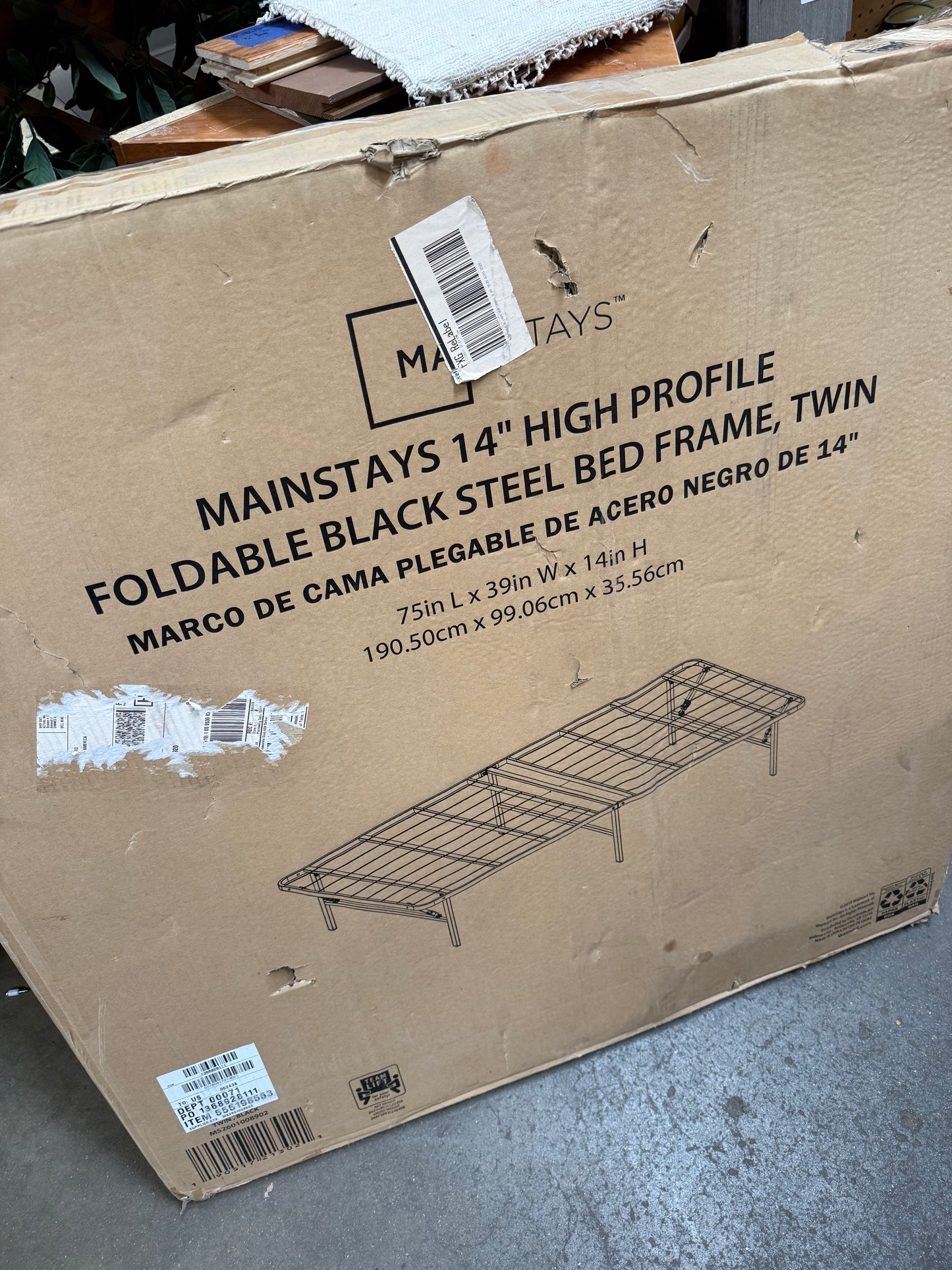Mainstays 14" Foldable Twin Bed Frame [#V130.61]