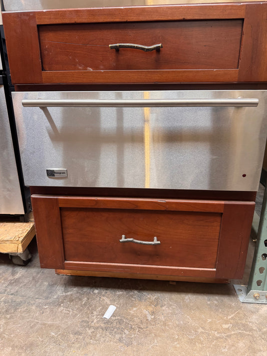 27in Reclaimed GE Monogram Warming Drawer with Custom Base