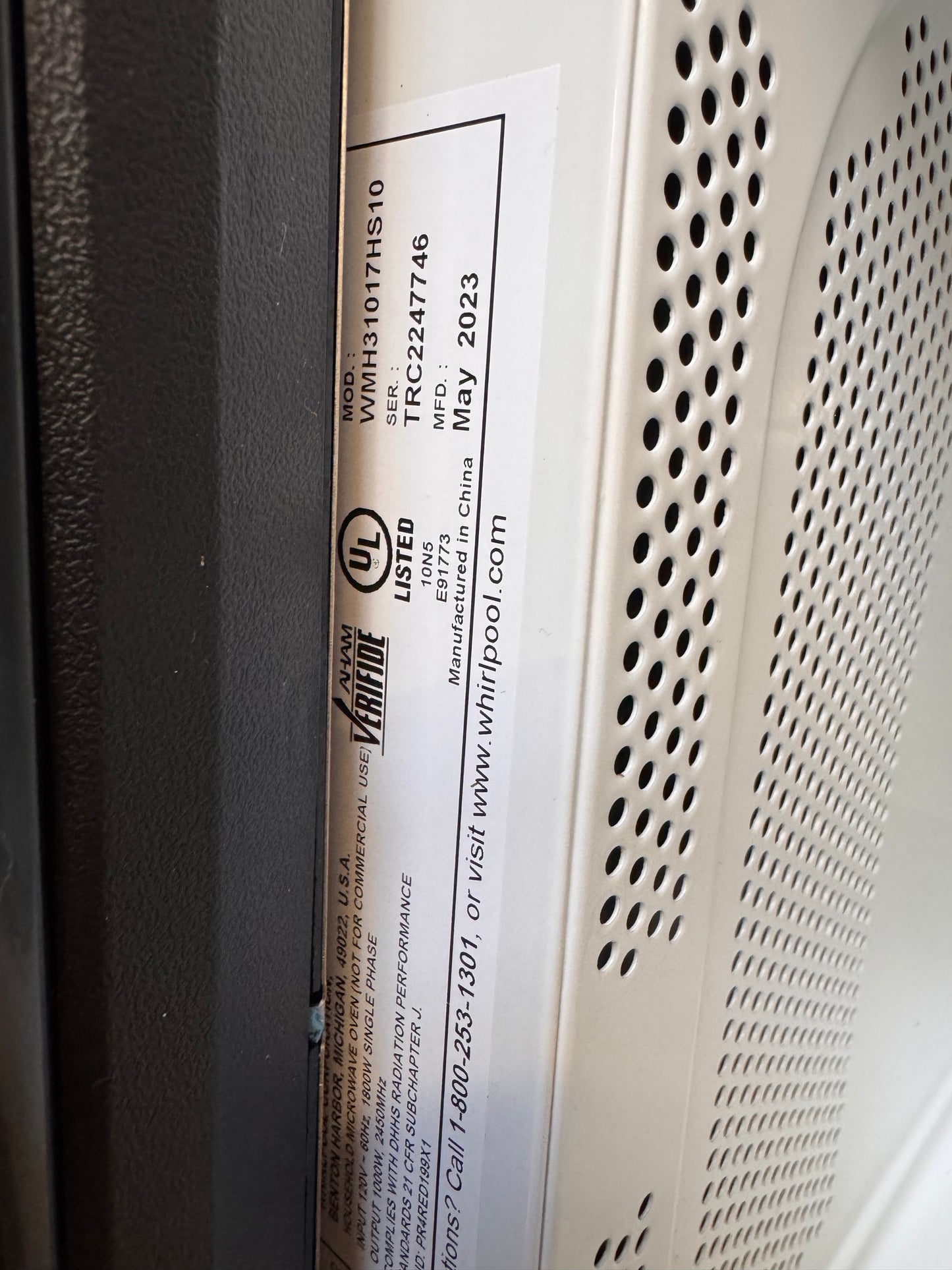 30in Reclaimed Whirlpool Over-the-Range Microwave, Stainless Steel, Only 3 years old