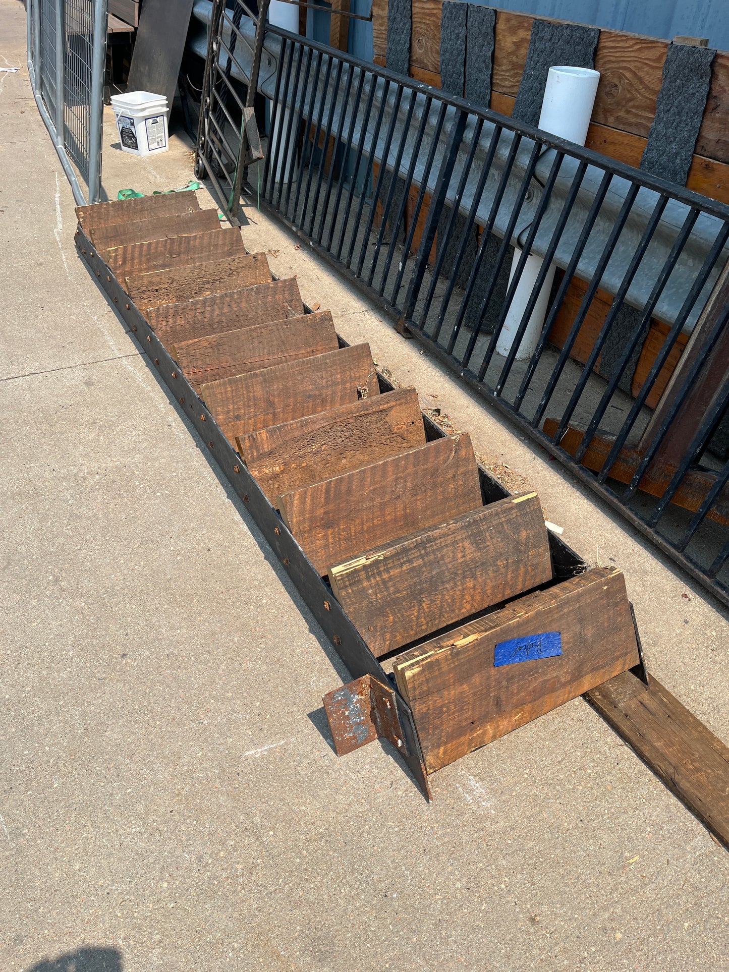 11 Step Douglas Fir Staircase, Steel Stringers