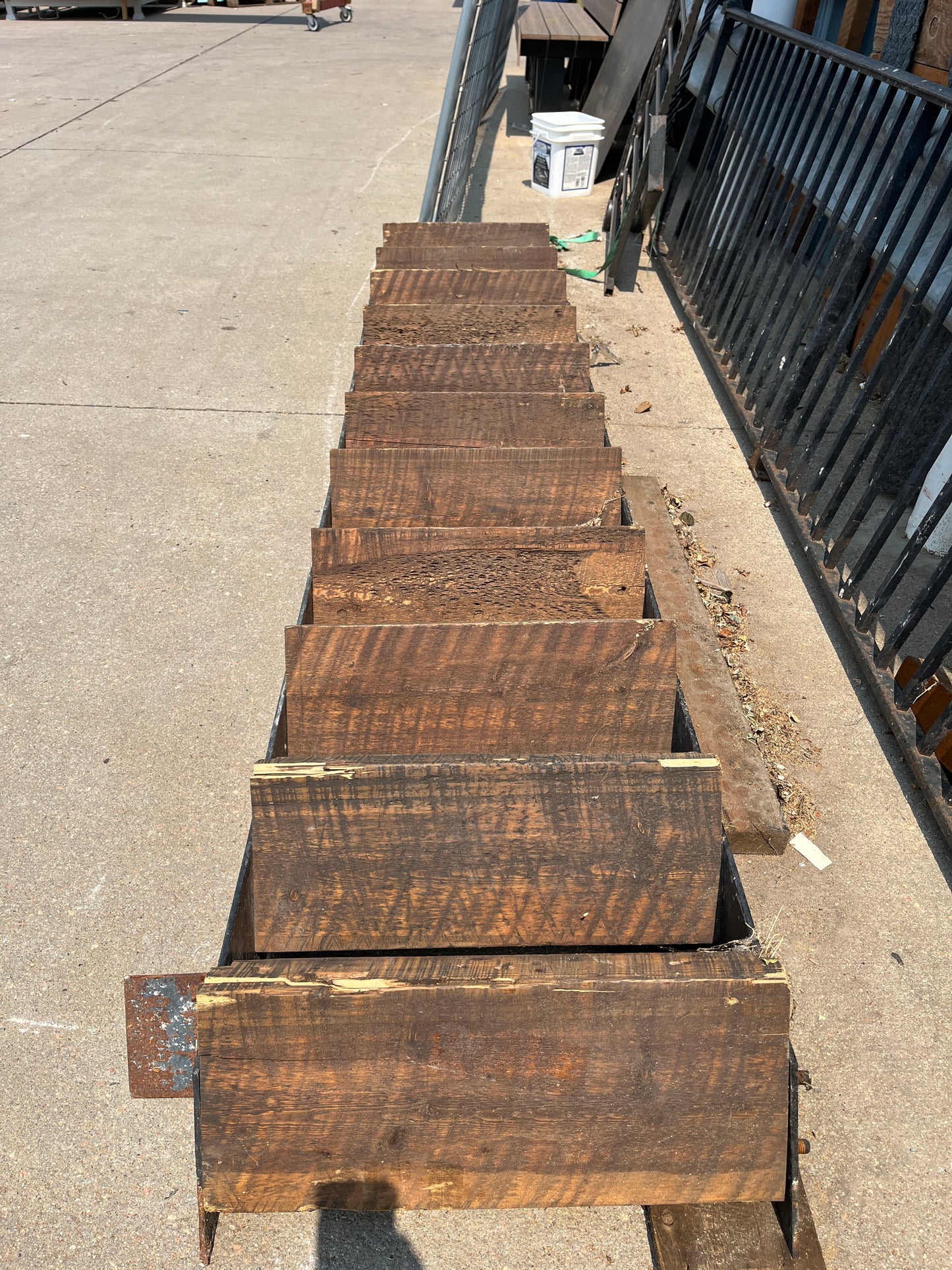 11 Step Douglas Fir Staircase, Steel Stringers