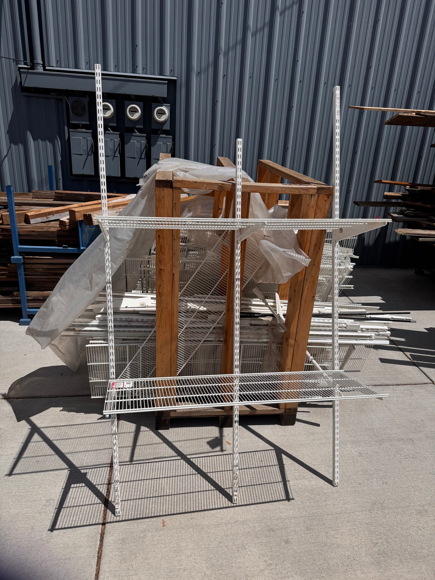 Elfa Wire Shelving Components, White Metal