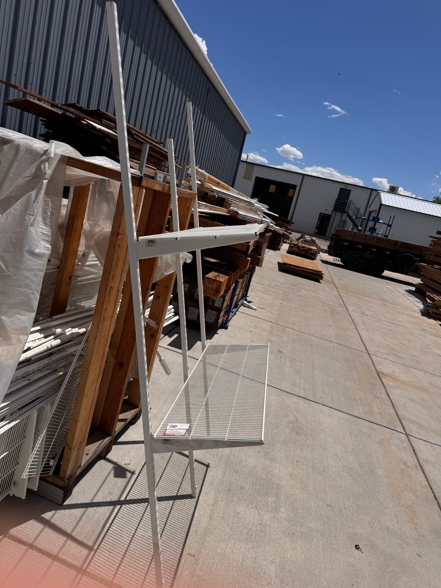 Elfa Wire Shelving Components, White Metal