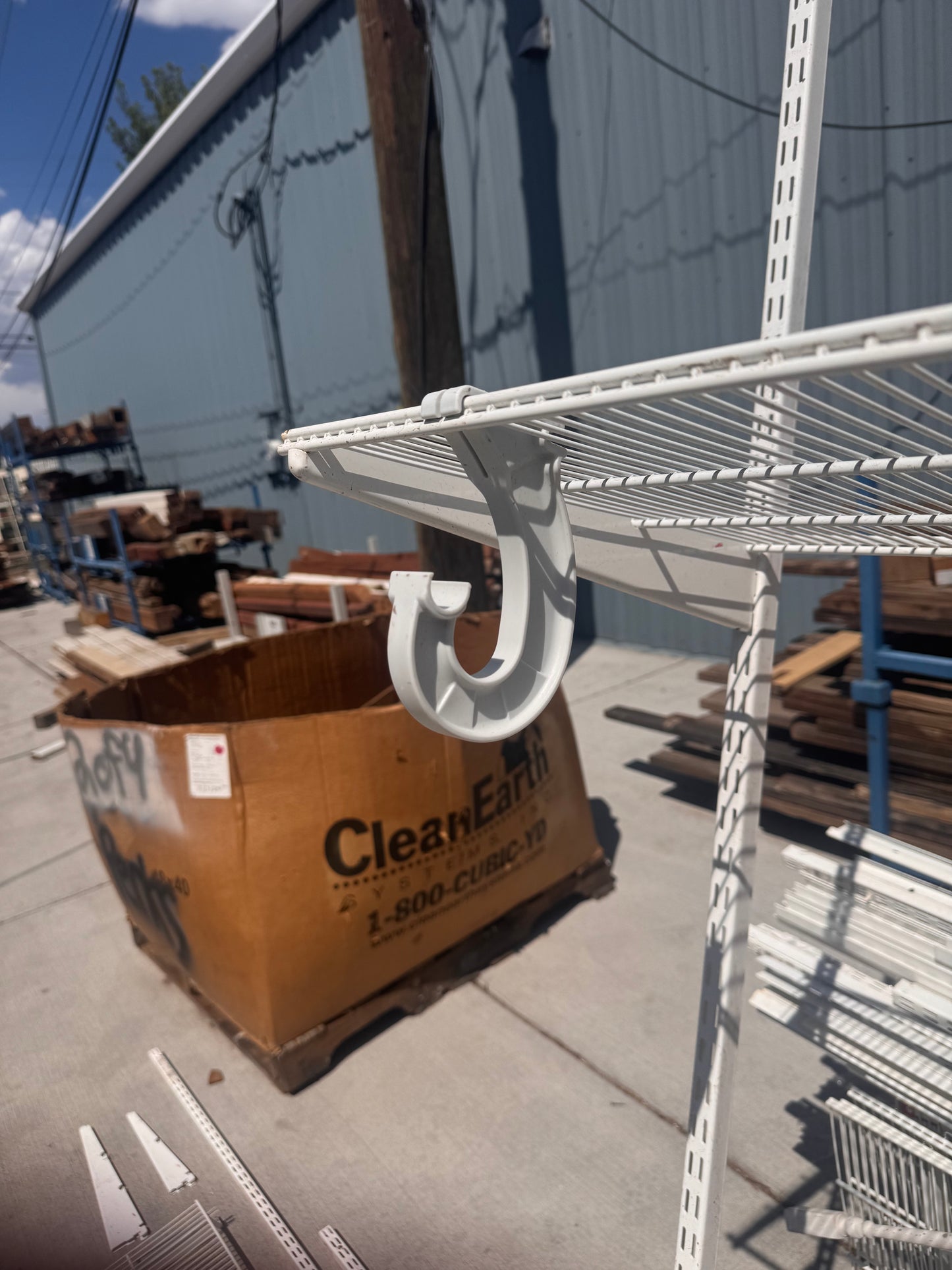 Elfa Wire Shelving Components, White Metal
