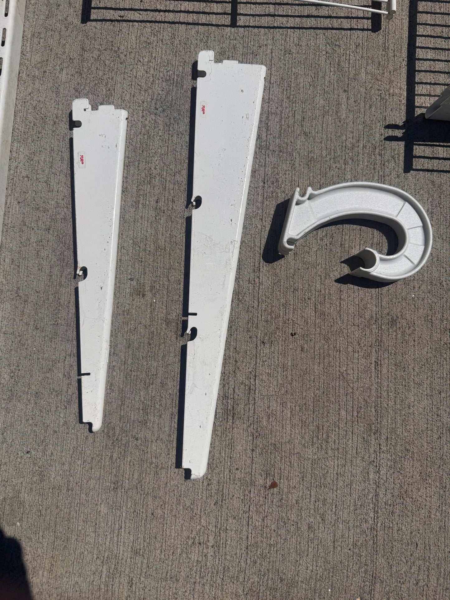 Elfa Wire Shelving Components, White Metal