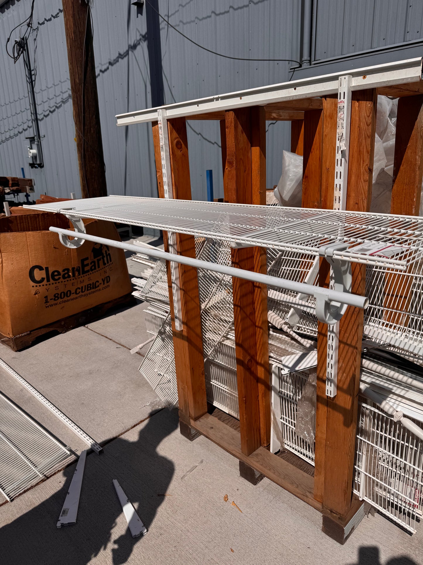 Elfa Wire Shelving Components, White Metal