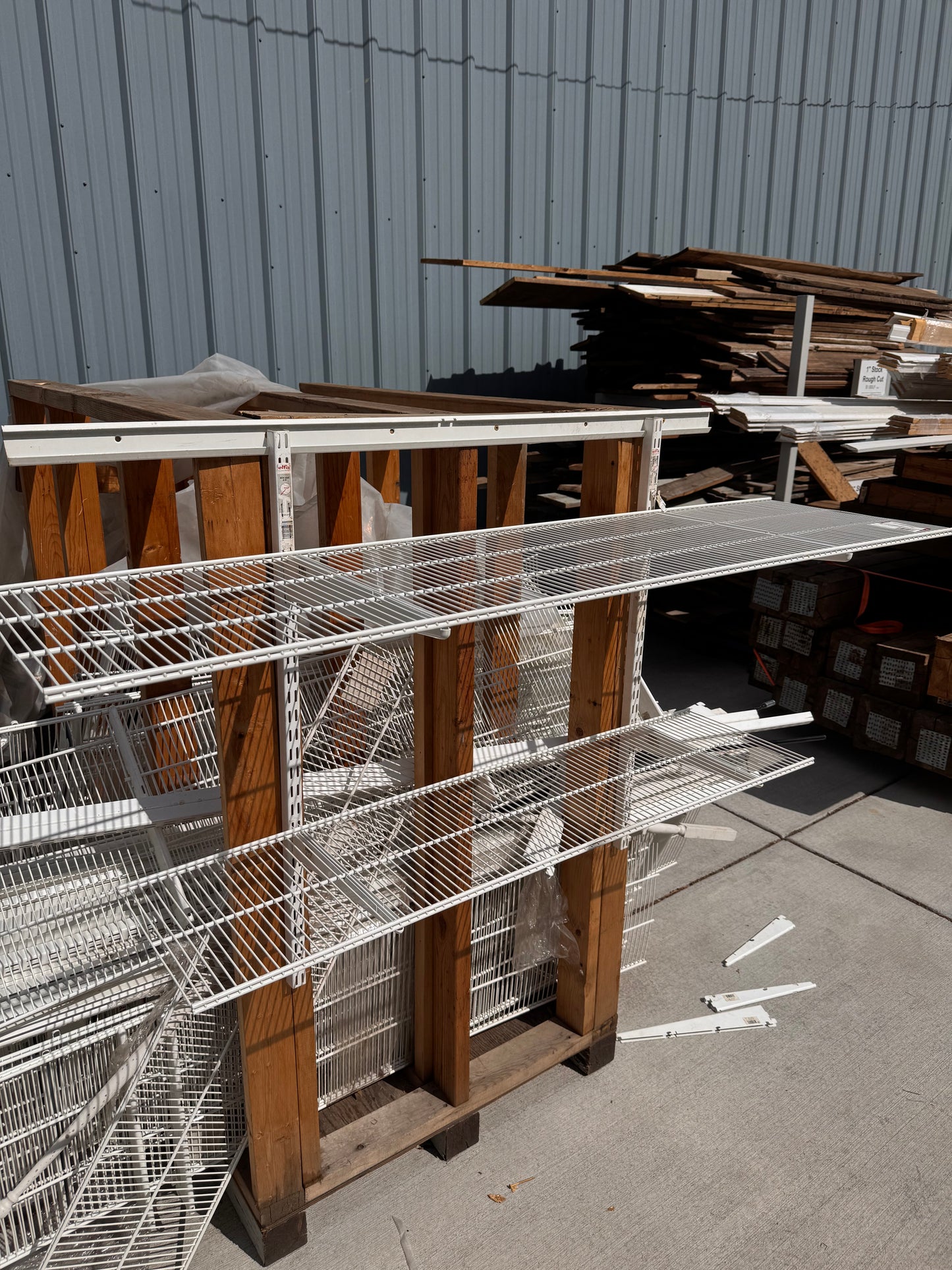 Elfa Wire Shelving Components, White Metal