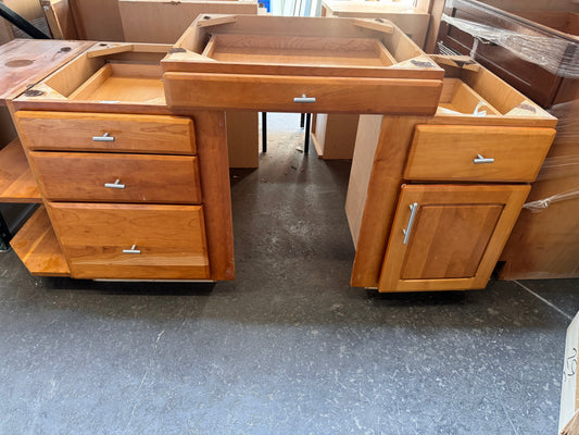 78in Reclaimed Desk Base, Oak Finish
