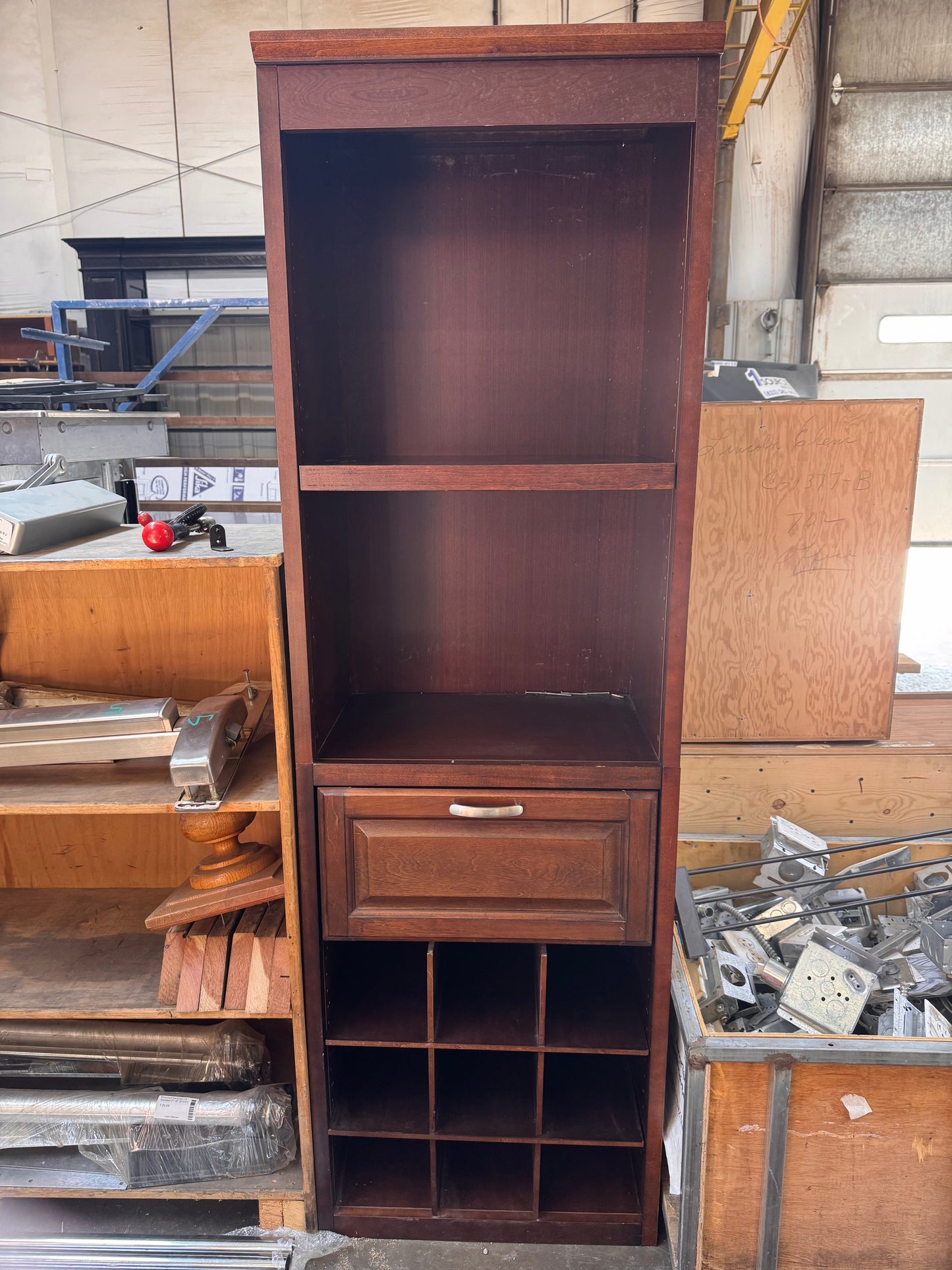 24in Display Cabinet, Dark Stained Finish
