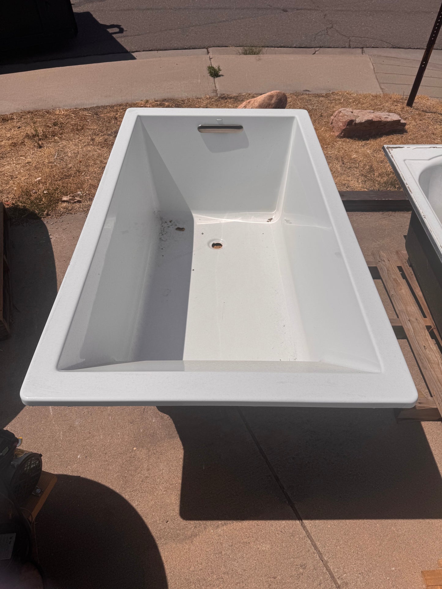 Reclaimed Drop-In Soaking Tub, 66 Inch White