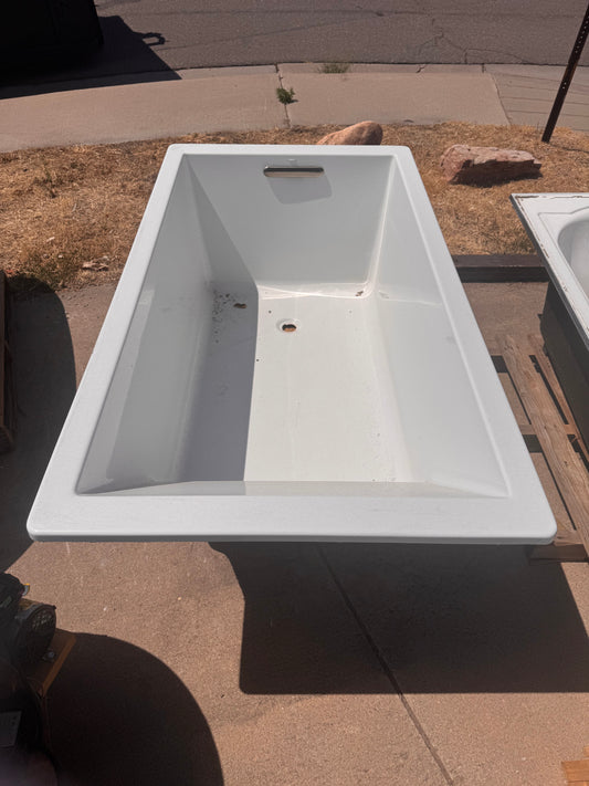 Reclaimed Drop-In Soaking Tub, 66 Inch White
