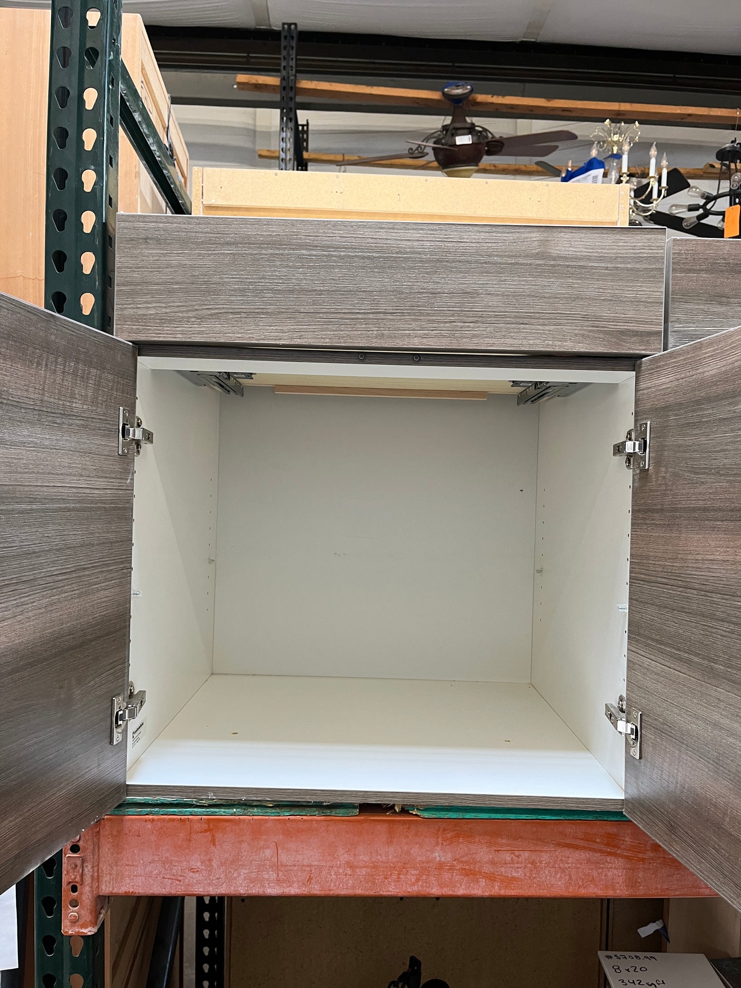 Set of 3 27in Base Cabinet, Gray and White Two-Tone Finish