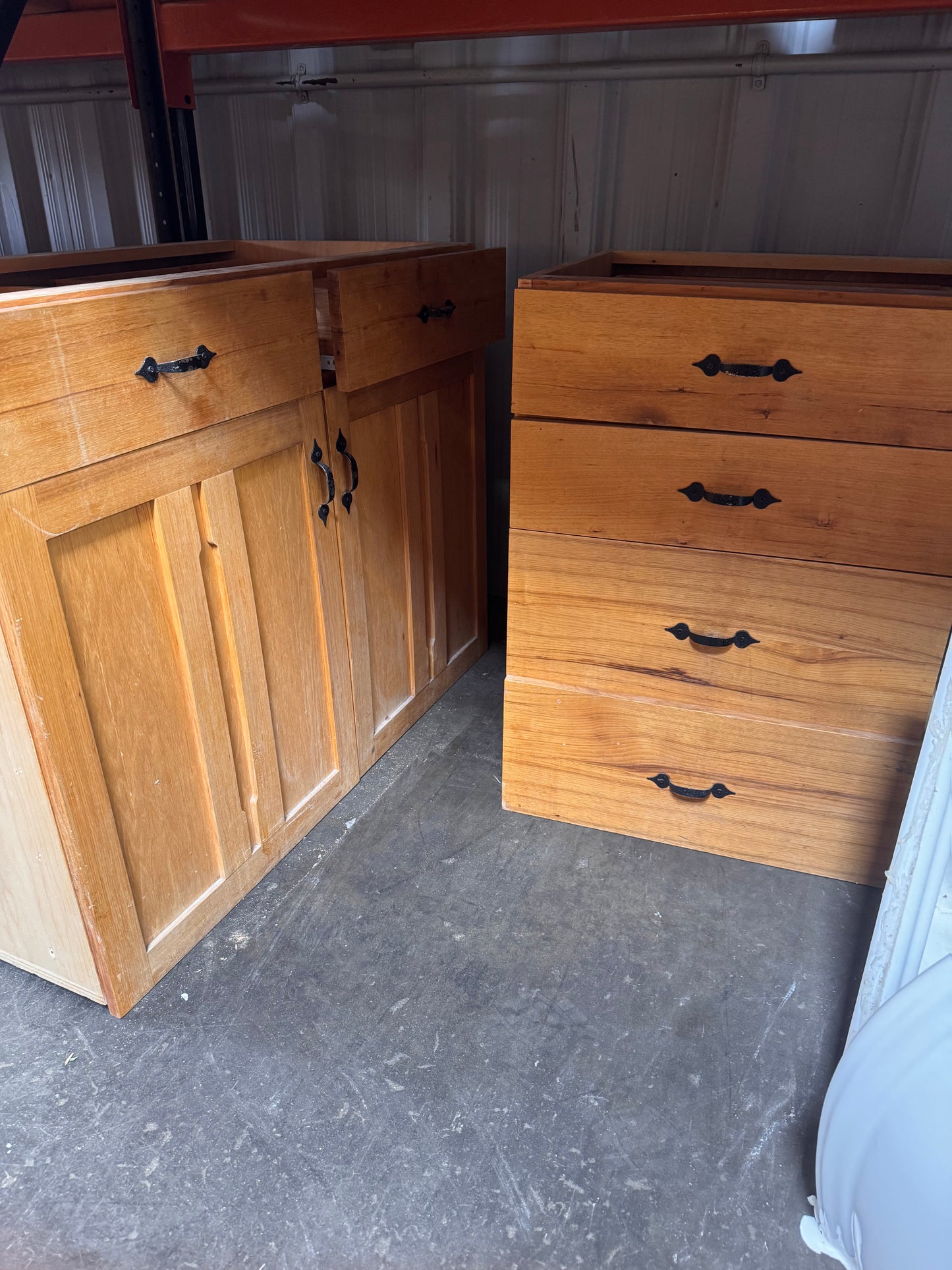 12ft Reclaimed Kitchen Cabinet Set, Blond Oak