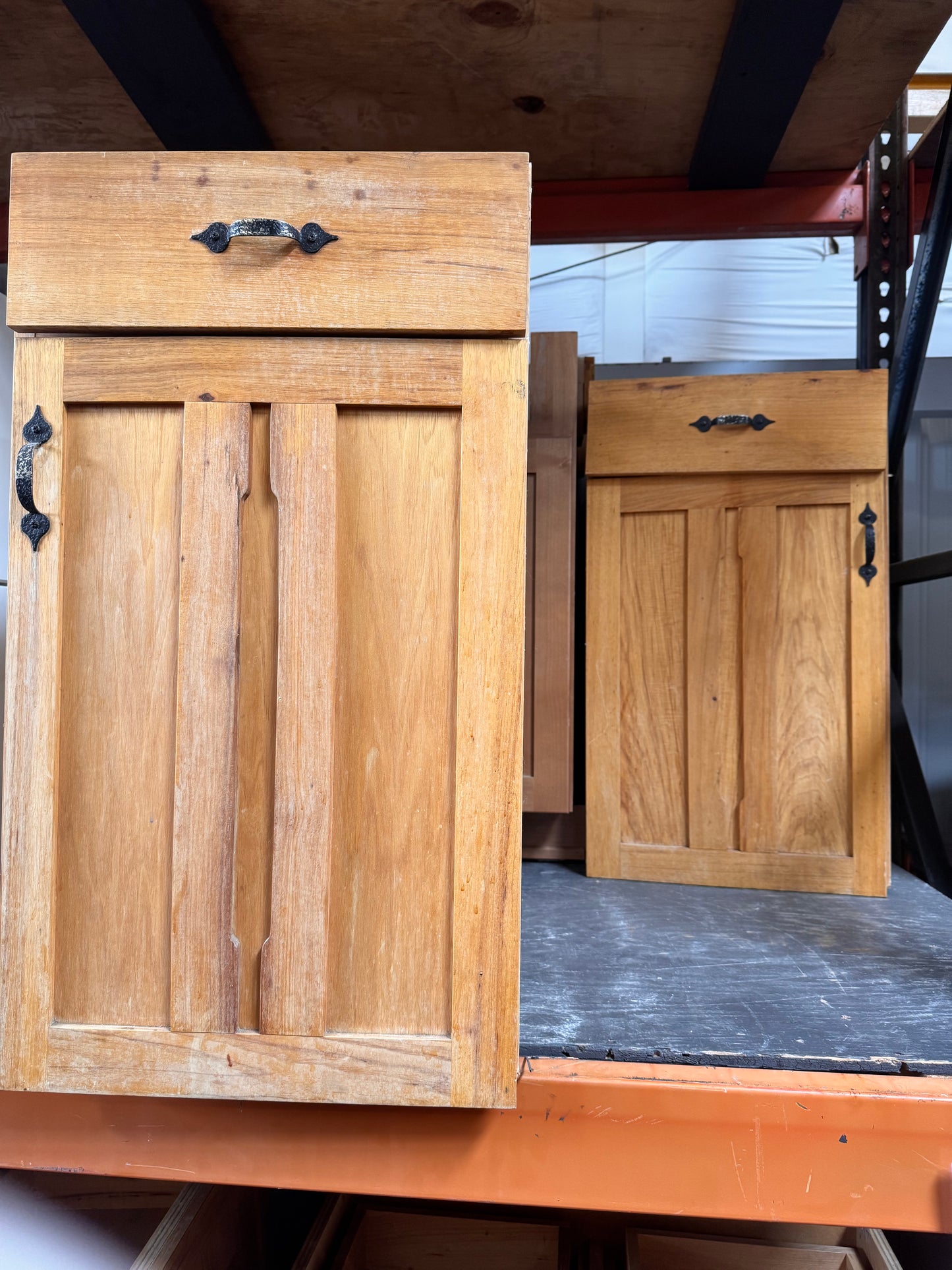 12ft Reclaimed Kitchen Cabinet Set, Blond Oak