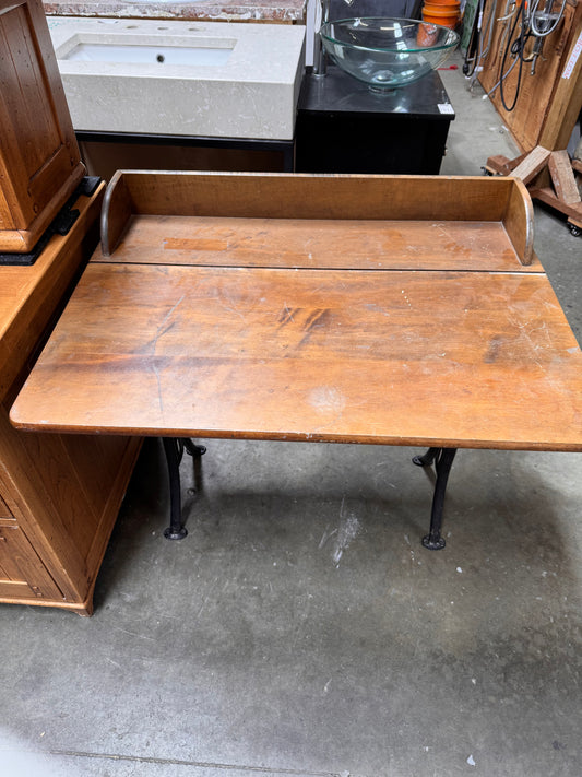 American Seating Company Industrial Drafting Table, Cast Iron Pedestal, 1930s