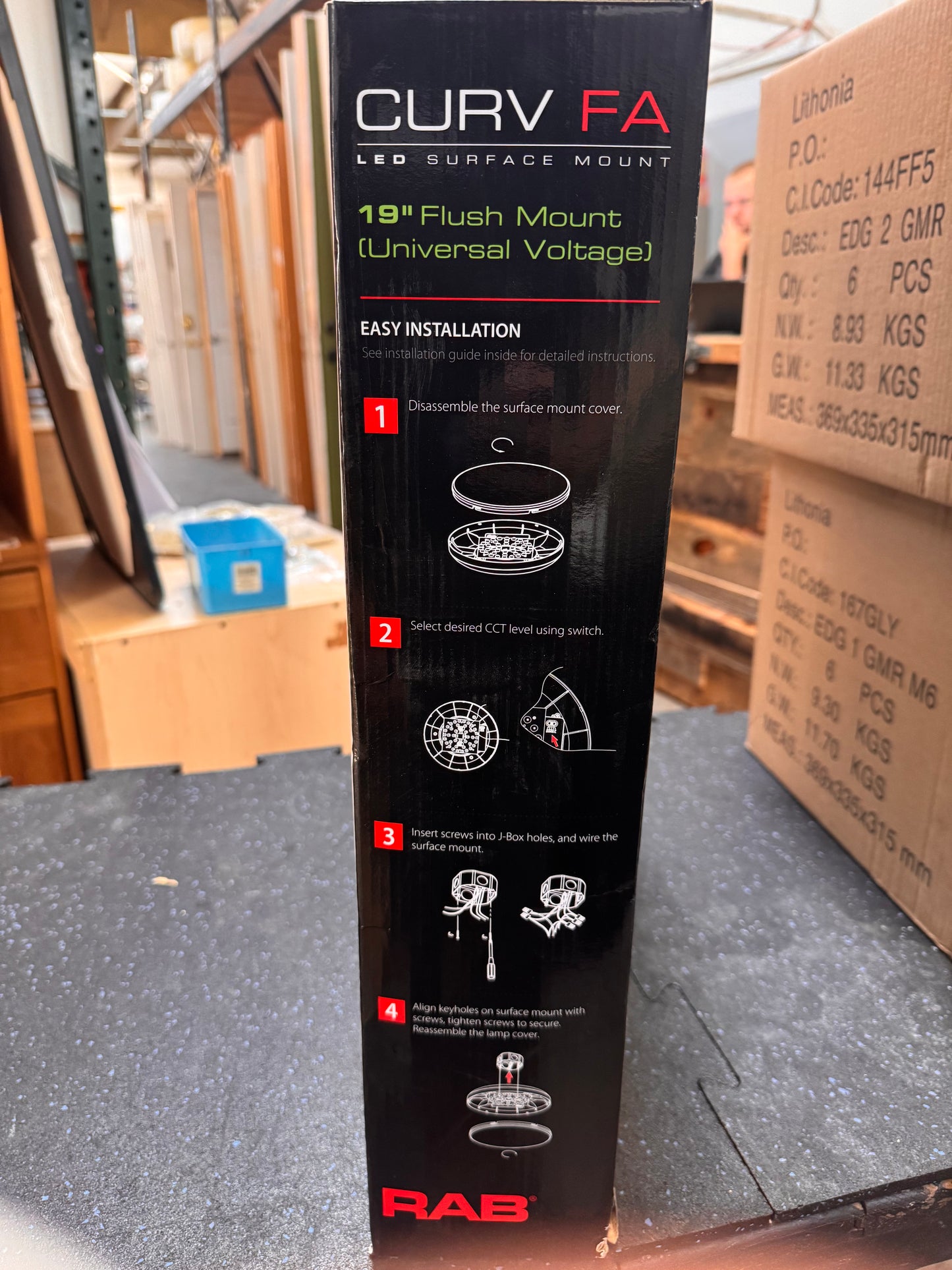 19in LED Flush Mount Ceiling Light, 5 Color Options