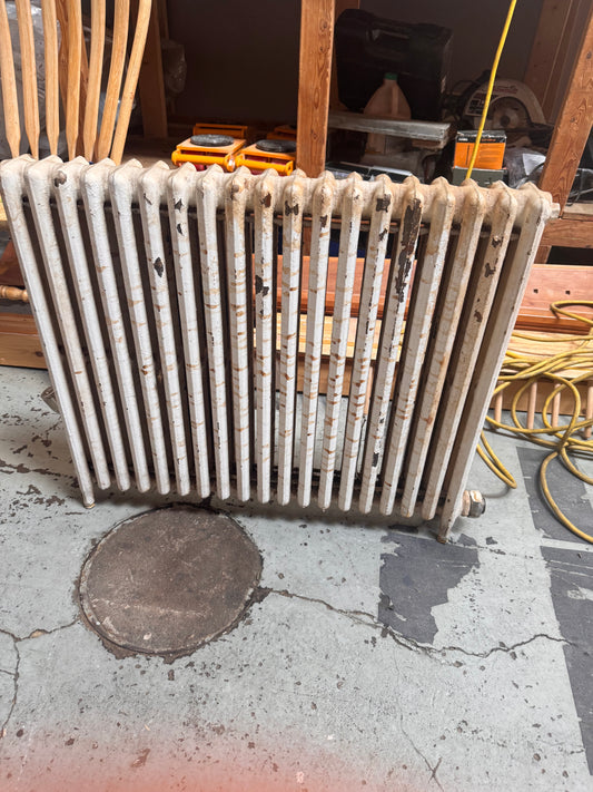 Reclaimed Cast Iron Hydronic Radiator, Column-Style