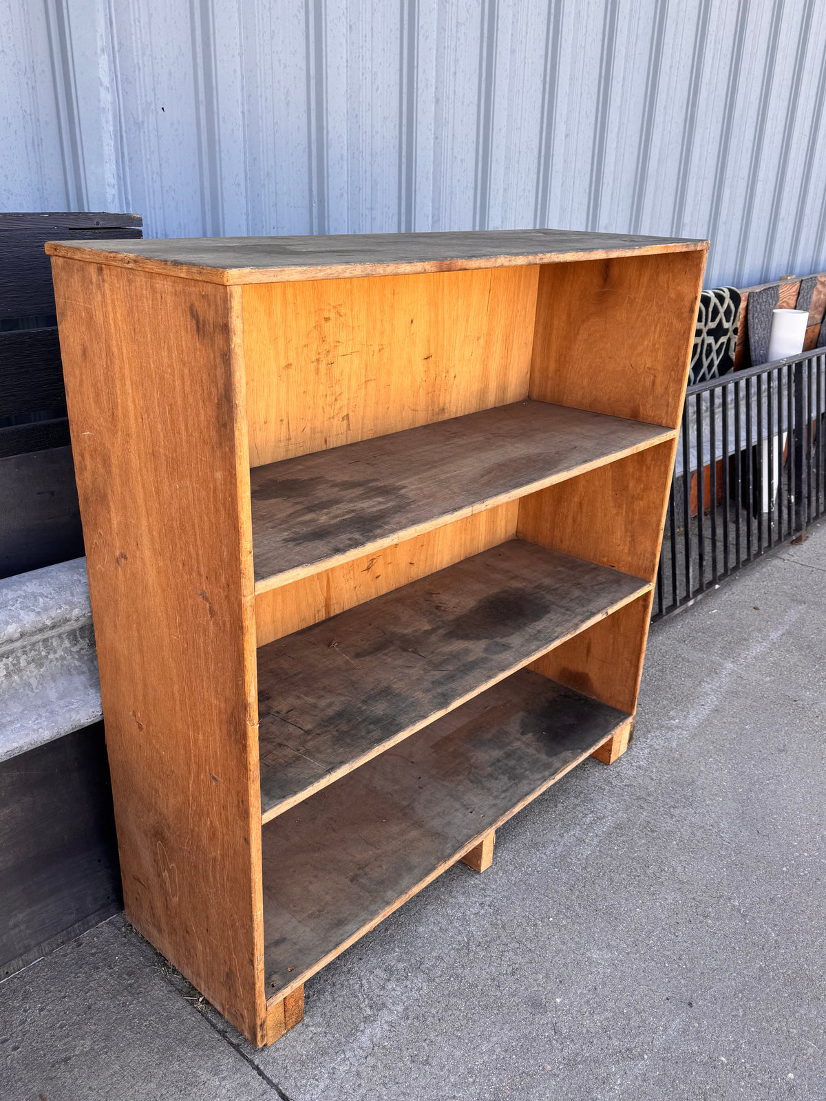 Reclaimed Wood Bookshelf, 3 Shelves