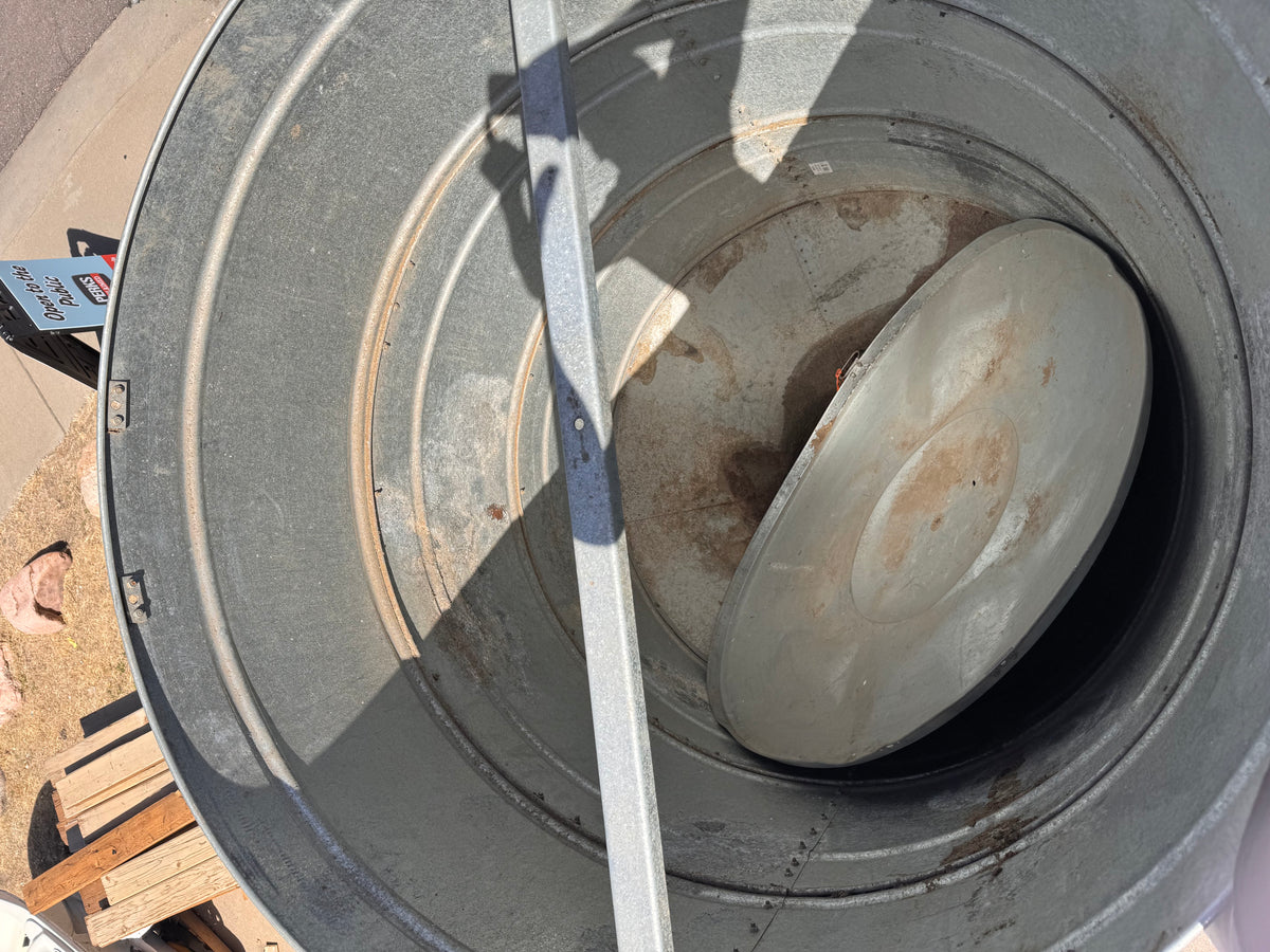 55" Diameter Reclaimed Behlen Galvanized Steel Bulk Bin / Hopper Silo