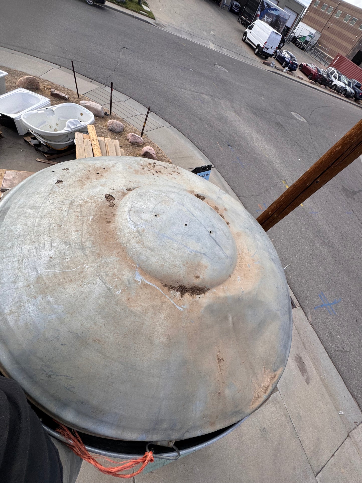 55" Diameter Reclaimed Behlen Galvanized Steel Bulk Bin / Hopper Silo