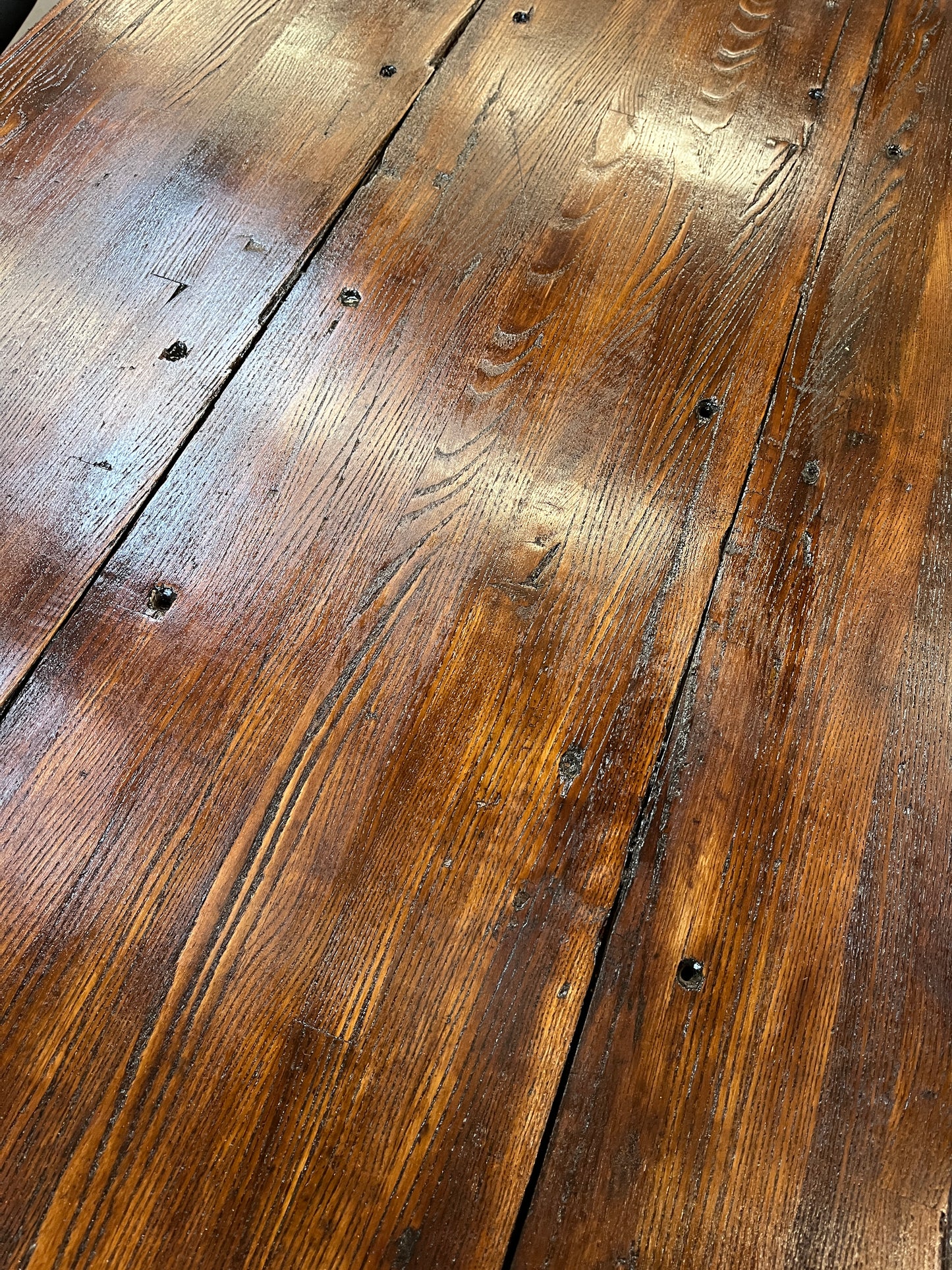 Reclaimed Oak Semi Trailer Plank Table [#E508.08]