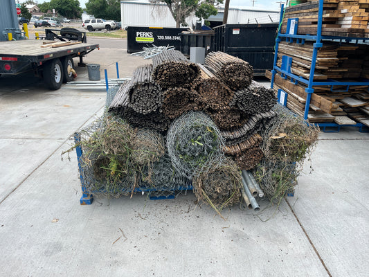 5 ft Tall Chain Link Fence Mesh & Metal Pipe Frame – Approx. 150 linear feet ($4.50/LF) [1002.60]