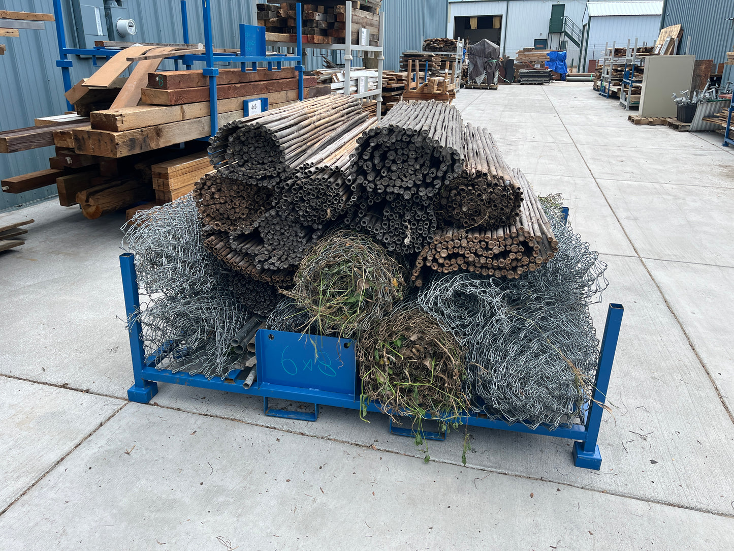 5 ft Tall Chain Link Fence Mesh & Metal Pipe Frame – Approx. 150 linear feet ($4.50/LF) [1002.60]