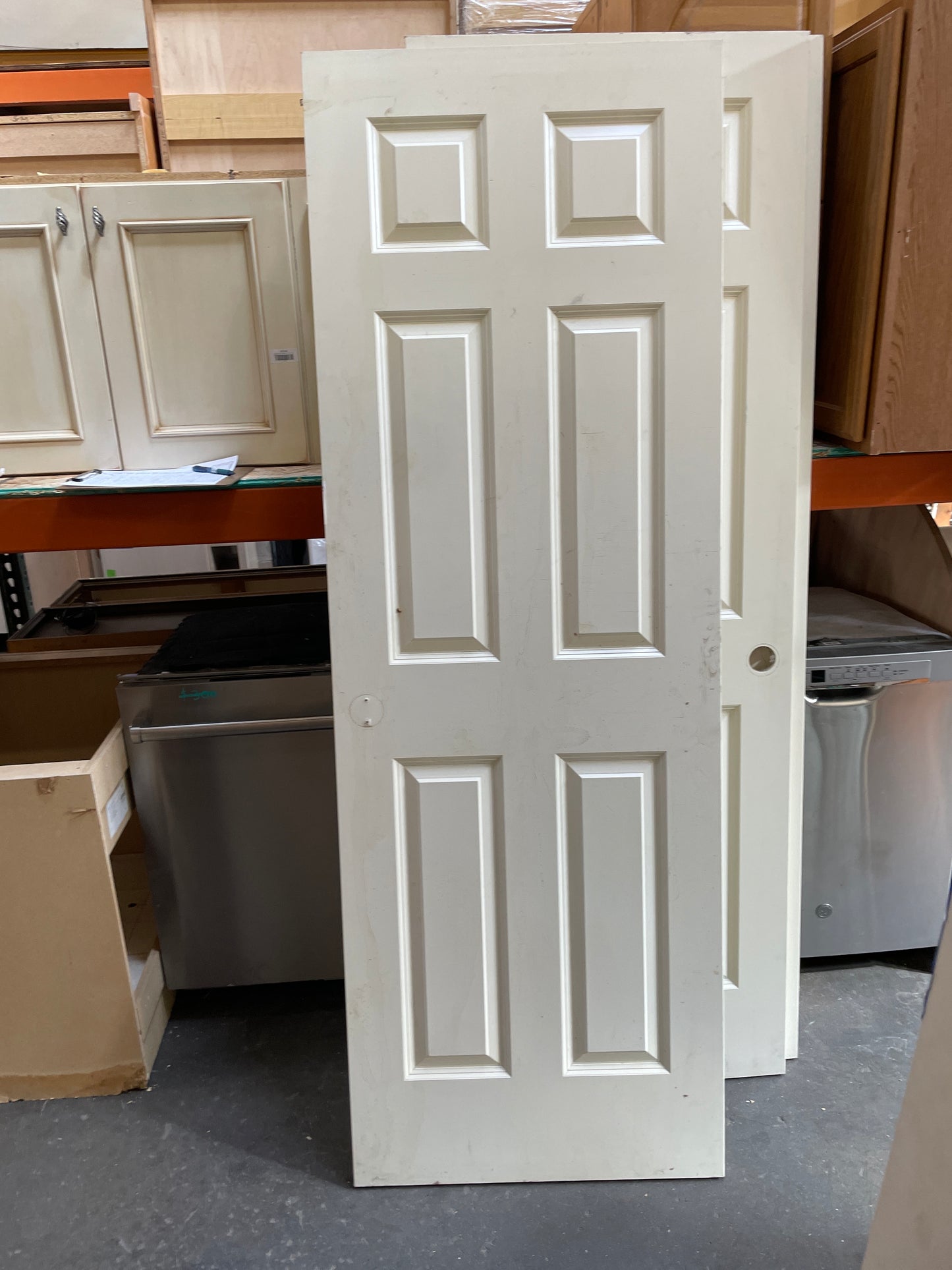 28x80 Interior Hollow 6 Panel Door, Right Swing, White [#J225.11]