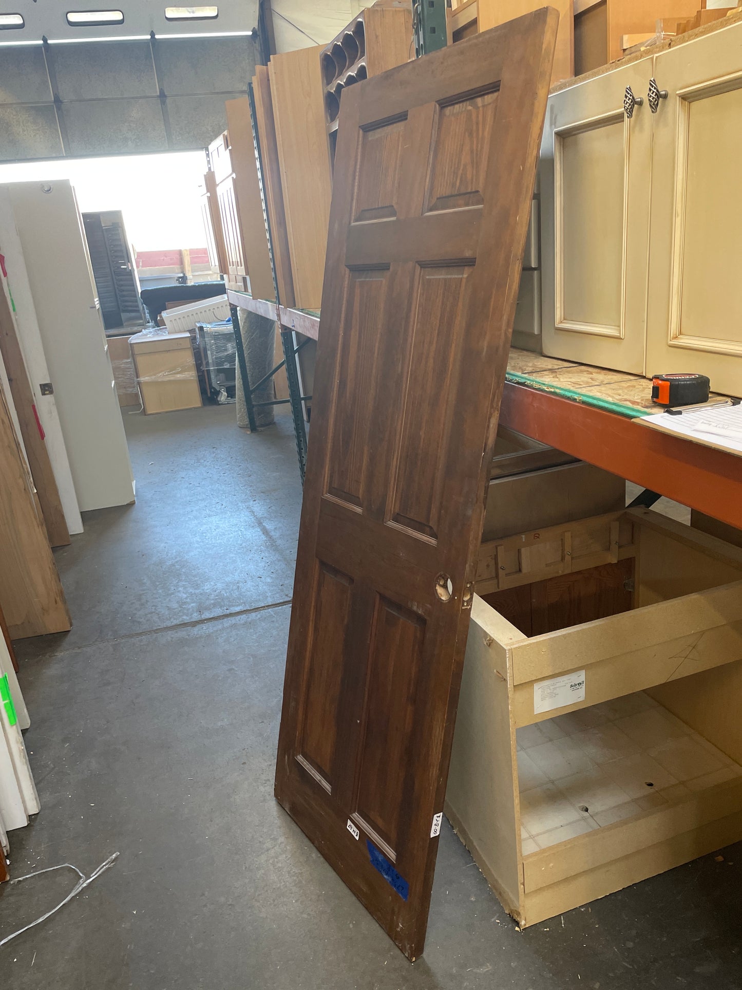 Interior Solid 6 Panel Slab Door, Wood Finish 28"x79" [#J225.14]