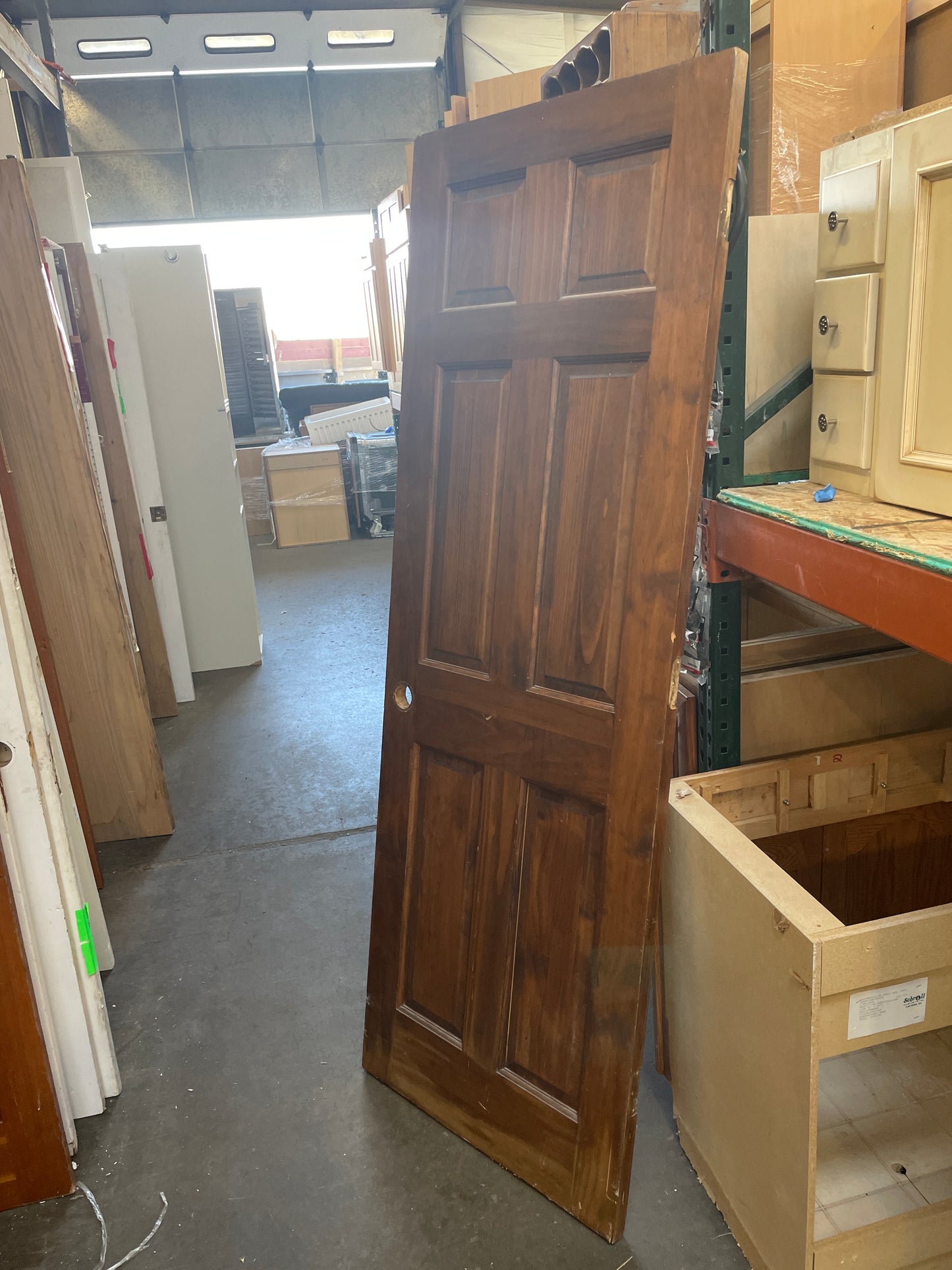 Interior Solid 6 Panel Slab Door, Wood Finish 28"x79" [#J225.14]
