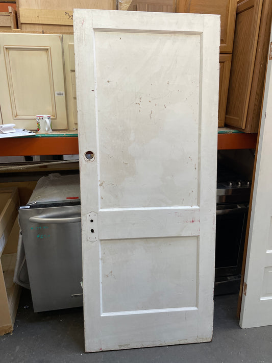32x78 Interior Solid 2 Panel Slab Door, Painted White [#J303.03]