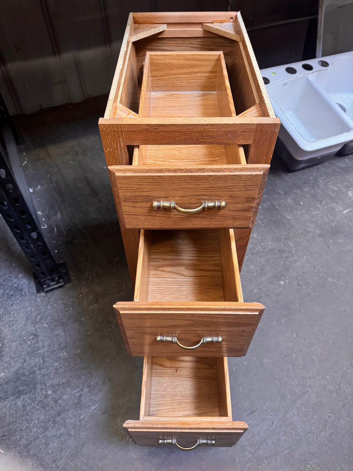 14.75ft Reclaimed Oak Kitchen Cabinet Set, 17-Piece Base and Upper