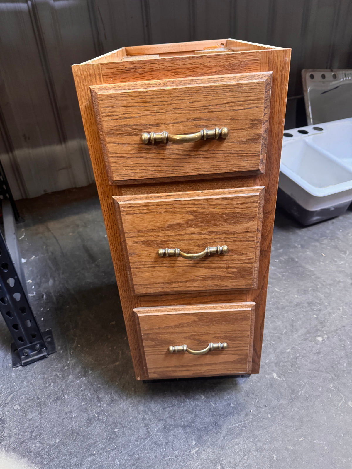 14.75ft Reclaimed Oak Kitchen Cabinet Set, 17-Piece Base and Upper