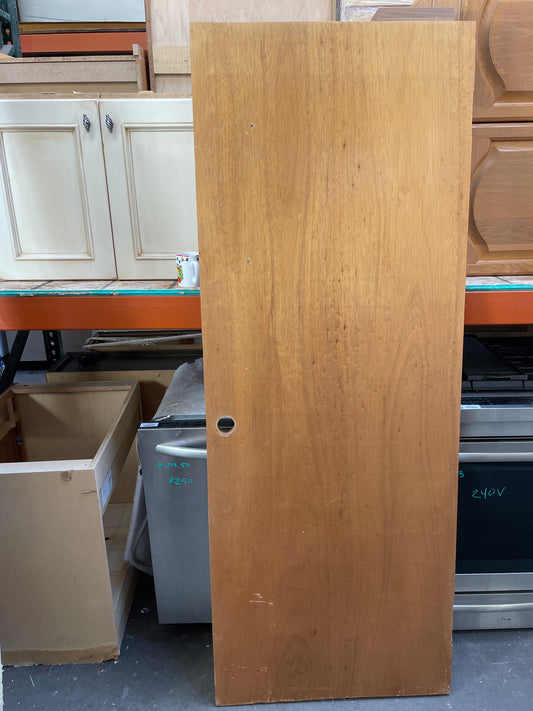 30x79 LHS Interior Solid Flush Slab Door, Wood Finish [#J303.05]