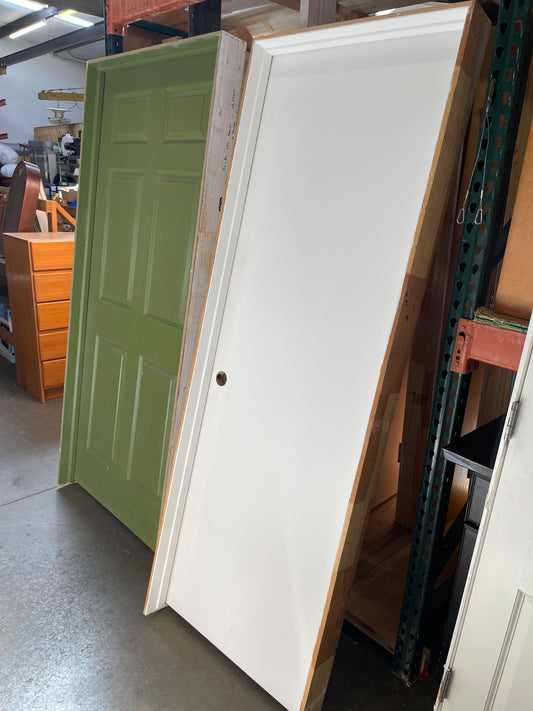 28x80 RHS Interior Hollow Flush Prehung Door, Painted White [#J303.09]