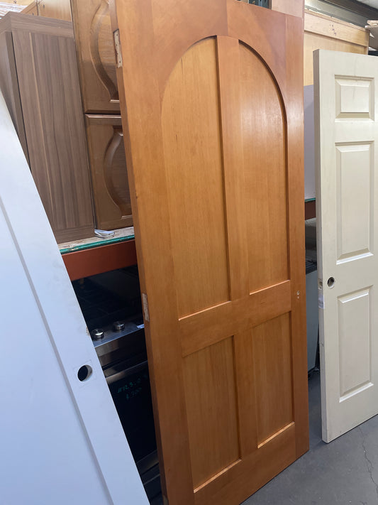 36x84 LHS Interior Solid 4-Panel Slab Door, Wood Finish [#J303.14]