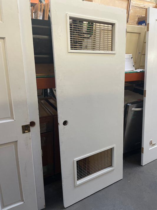 32x77 LHS Interior Hollow Slab Door w/ Vents, White [#J303.16]